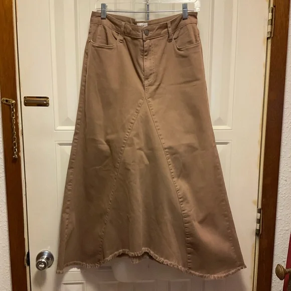 Wash Lab Long Maxi A Line Denim Skirt - Picture 5 of 12